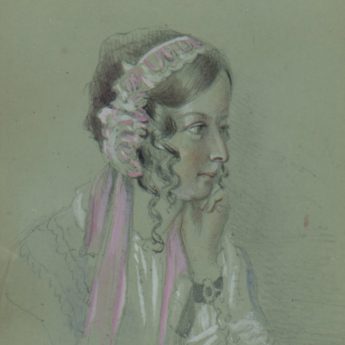 Pencil and watercolour portrait by Lady Augusta Howard