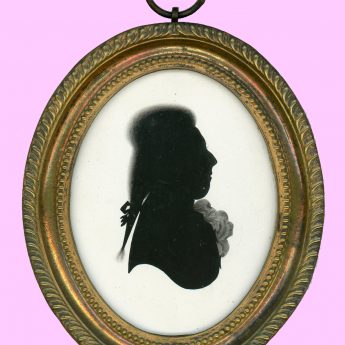 Silhouette painted on plaster by Mrs Mary Lightfoot