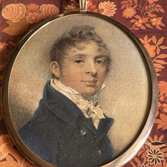 Miniature watercolour portrait of a gentleman by John Inigo Wright
