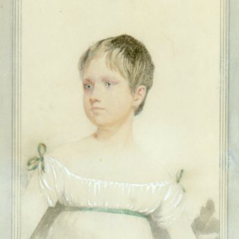 Watercolour portrait of Margaret Chalmers aged 6 by Andrew Robertson