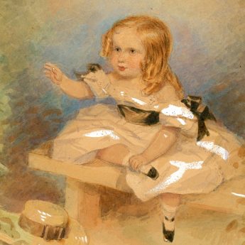 François Théodore Rochard, unframed watercolour of a child