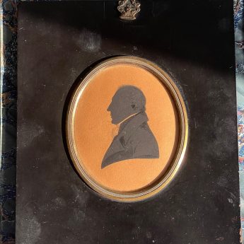 Painted silhouette of a gentleman by Edward Foster
