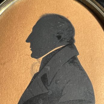 Painted silhouette of a gentleman by Edward Foster