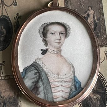 Thomas Worlidge, miniature portrait painted on card, circa 1730