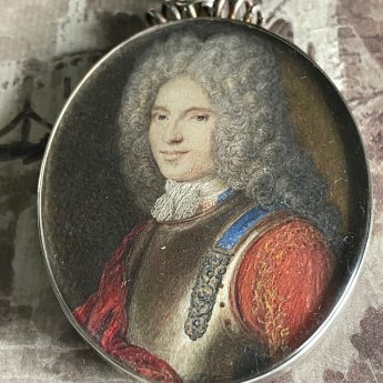 French miniature portrait on vellum