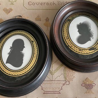A fine pair of painted Georgian silhouettes by John Miers