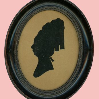 Hollow-cut silhouette of Mrs Turner by Sarah Harrington