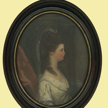 Small oil portrait attributed to John Downman of a named lady