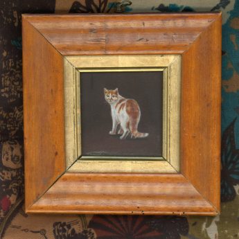Pastel portrait of a ginger cat