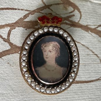 Miniature watercolour brooch of HRH Princess Charlotte