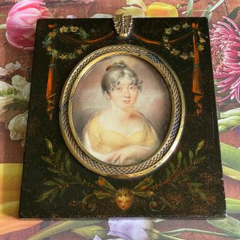 Miniature portrait of a Regency lady in a lemon dress, 1807