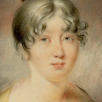 Miniature portrait of a Regency lady in a lemon dress, 1807