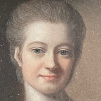 18th century miniature portrait of a lady, oil on copper