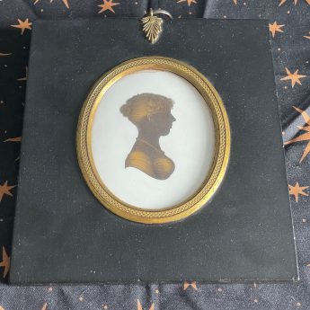 John Field, bronzed silhouette of a young Regency lady