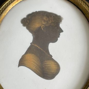 John Field, bronzed silhouette of a young Regency lady