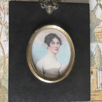 Frederick Buck, miniature portrait of a young Regency lady
