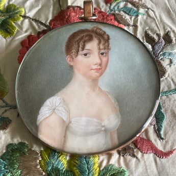 Miniature portrait of a young Regency lady