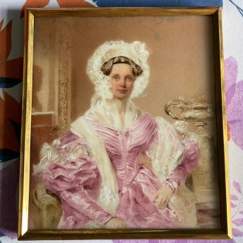 Thomas Heatherwick Carrick, portrait miniature of a lady, watercolour on marble