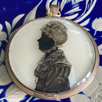 Jane Read, double-sided locket silhouette backed with wax