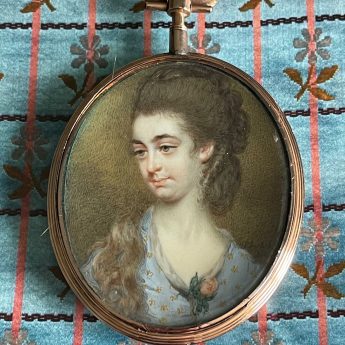 William Sherlock, miniature portrait of a lady, signed