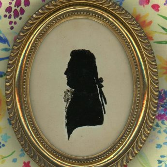 Silhouette painted on glass by Charles Rosenberg