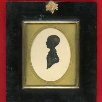 Mrs Edward Smyth, cut and bronzed silhouette of a child