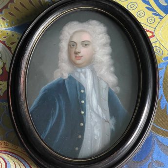 Portrait of Simon Degge, oil on copper circa 1720