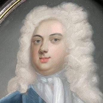 Portrait of Simon Degge, oil on copper circa 1720