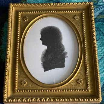 Thomason, silhouette painted on plaster