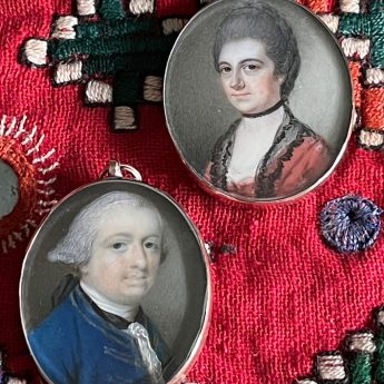 Samuel Cotes, a pair of portrait miniatures of Sir William Whelan and his wife Lucy