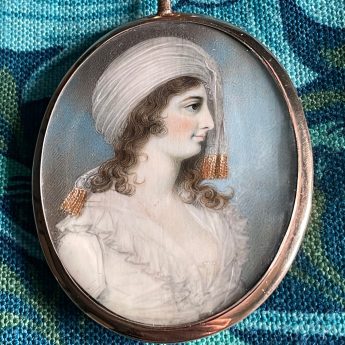 Thomas Richmond, miniature portrait of a lady in a turban head dress