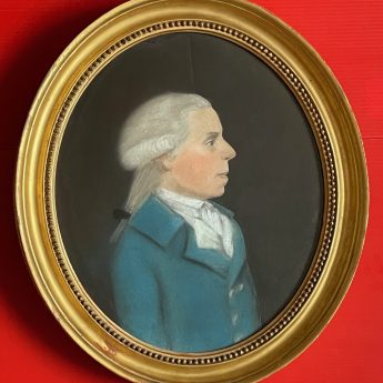 Nathaniel Bermingham, cut-out and pastel portrait of a gentleman