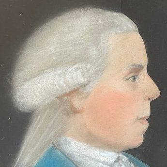 Nathaniel Bermingham, cut-out and pastel portrait of a gentleman