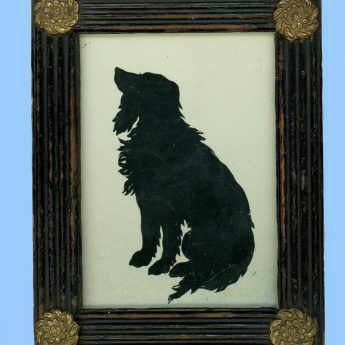 Augustin Edouart, cut silhouette of a spaniel