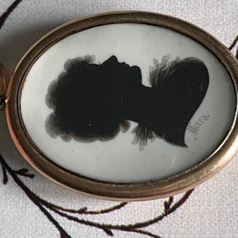 John Miers, painted silhouette of a lady in a pendant setting