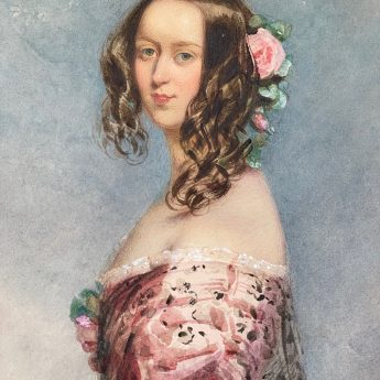 François Théodore Rochard, watercolour portrait of a lady