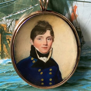Isaac Wane Slater, miniature portrait of a midshipman