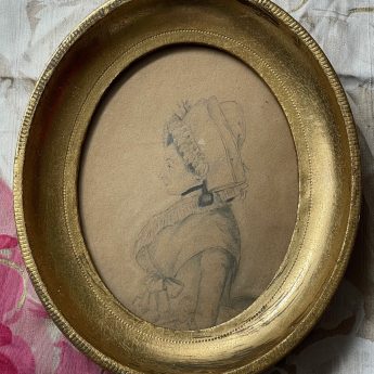 Pair of pencil portrait of George & Sarah Drayton of Gloucester