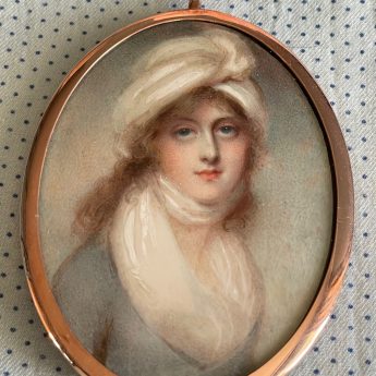 Mrs Anne Mee, miniature portrait of a lady
