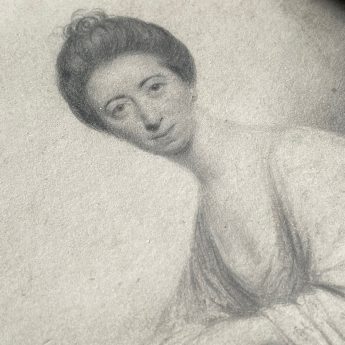 John Taylor, plumbago portrait on vellum of Mrs Richardson