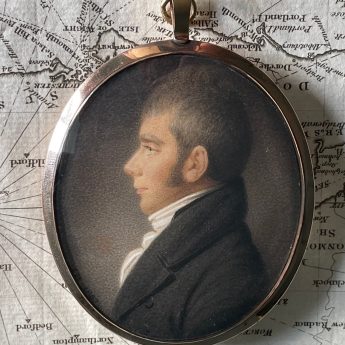 Miniature watercolour profile of a gentleman dated 1807