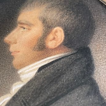 Miniature watercolour profile of a gentleman dated 1807