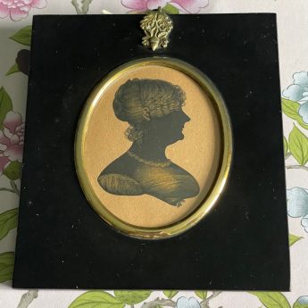 George Atkinson, painted and gilded silhouette of a named lady