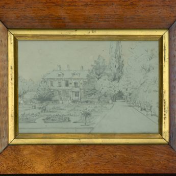 Drawing of a country house named Balls Park in Hertford