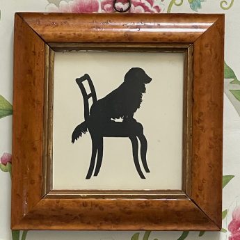 Augustin Edouart, cut silhouette of a dog sitting on a chair
