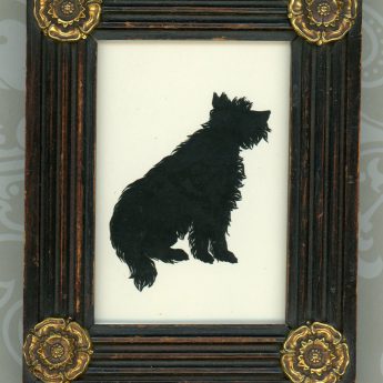 Augustin Edouart, cut silhouette of a shaggy dog