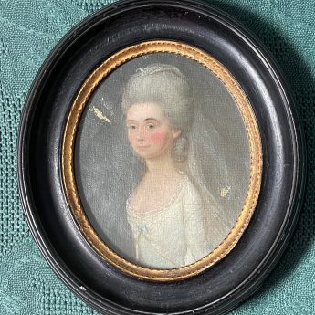 George Roth, pair of miniature oil portraits of Miss James and her mother