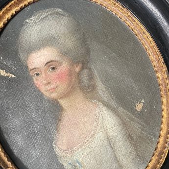 George Roth, pair of miniature oil portraits of Miss James and her mother