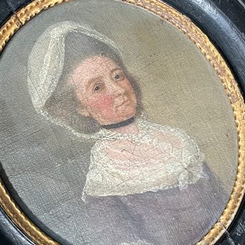 George Roth, pair of miniature oil portraits of Miss James and her mother