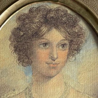 Watercolour portrait of Miss Brunton, later Mrs Yates, the actress